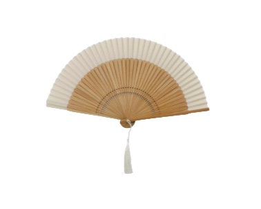 Tsnamay 14.96" Classical Folding Fans for Women Foldable,Bamboo Silk,White