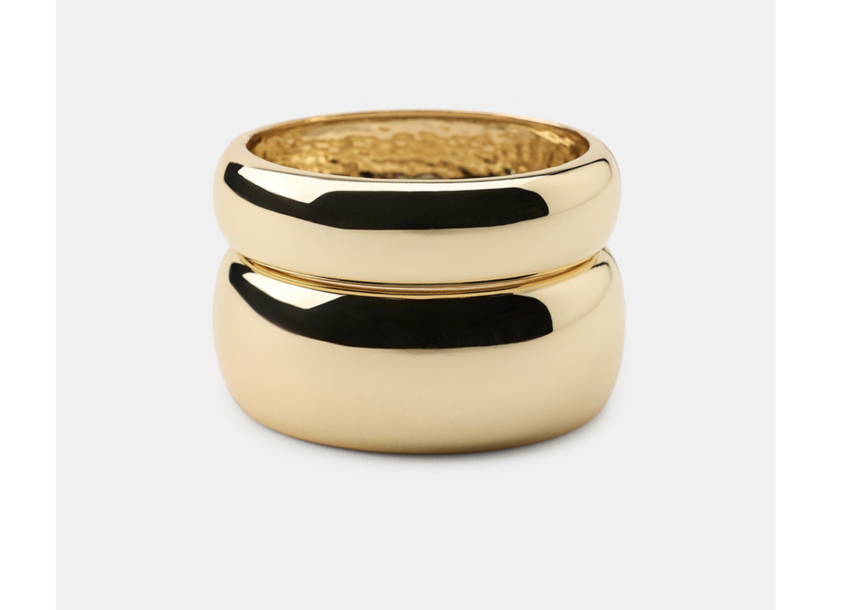 PACK OF 2 RIGID METAL BRACELETS