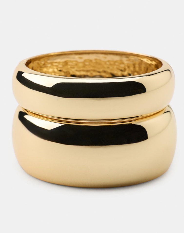 PACK OF 2 RIGID METAL BRACELETS